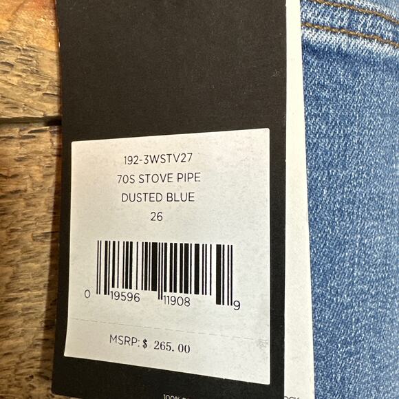 RE/DONE 70's Stove Pipe Jeans in Dusted Blue Size 26 NWT - Picture 4 of 11